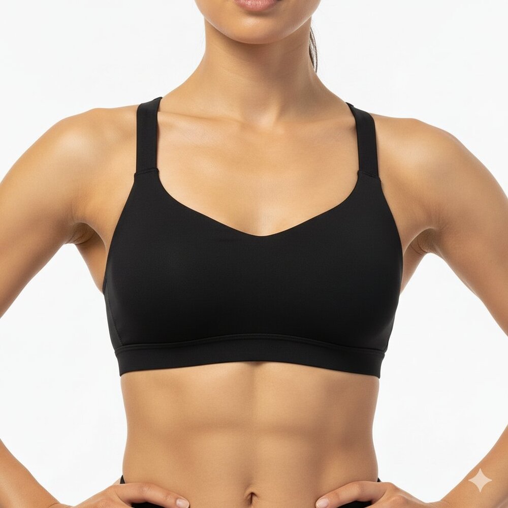 LULULEMON Small Black Mesh Racerback Sports Bra
